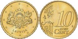 World Coins - Latvia, 10 Euro Cent, 2014, BU, , Nordic gold, KM:153
