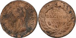 World Coins - France, Decime, Dupré, AN 5, Paris, Copper, , Gadoury:187, KM:640