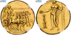 Ancient Coins - Kyrenaica, Ophellas, Stater, ca. 322-313 BC, Kyrene, Gold, NGC,
