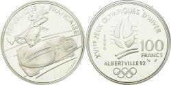 World Coins - Coin, France, Bobsledding, 100 Francs, 1990, BE, , Silver, KM:981