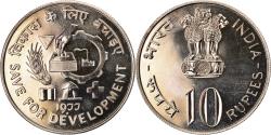 World Coins - Coin, INDIA-REPUBLIC, 10 Rupees, 1977, Mumbai, Bombay, , Copper-nickel