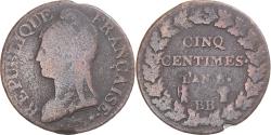 World Coins - Coin, France, Dupré, 5 Centimes, AN 8, Strasbourg, , Copper