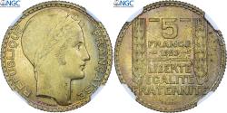 World Coins - France, 5 Francs, Turin, 1929, Paris, Pattern, Aluminum-Bronze, NGC,