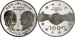 World Coins - France, 100 Francs, Traité de l'Elysée, 1994, Monnaie de Paris, BE, Silver
