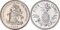 World Coins - Coin, Bahamas, Elizabeth II, 5 Cents, 2004, Franklin Mint,