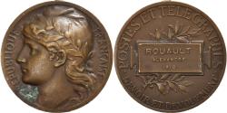 World Coins - France, Honneur des Postes et Télégraphes, Medal, 1910, Very Good Quality