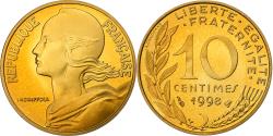 World Coins - France, 10 Centimes, Marianne, 1998, MDP, Proof, Bronze-Aluminium,