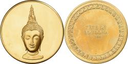 World Coins - France, Medal, Bouddha, Gilt Bronze,