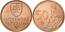 World Coins - Slovakia, 50 Halierov, 2001, Kremnica, Copper Plated Steel, , KM:35