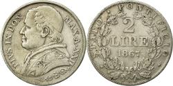 World Coins - Coin, ITALIAN STATES, PAPAL STATES, Pius IX, 2 Lire, 1867, Roma,