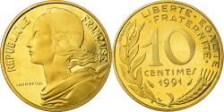 World Coins - Coin, France, Marianne, 10 Centimes, 1991, Paris, Proof,