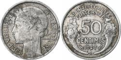 World Coins - France, 50 Centimes, Morlon, 1947, Beaumont - Le Roger, Aluminum,