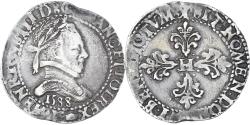 World Coins - Coin, France, Henri III, 1/2 Franc au col plat, 1588, Bordeaux,