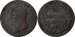 World Coins - France, Decime, Dupré, AN 8, Metz, Copper, , Gadoury:187a