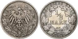 World Coins - GERMANY - EMPIRE, 1/2 Mark, 1919, Berlin, Silver, , KM:17