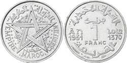 World Coins - Morocco, Mohammed V, Franc, AH 1370/1951, Paris, Aluminum,