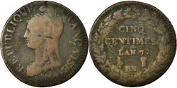 World Coins - Coin, France, Dupré, 5 Centimes, 1798, Strasbourg, , Bronze, KM:640.4