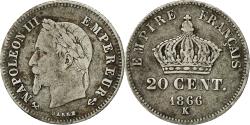 World Coins - Coin, France, Napoleon III, Napoléon III, 20 Centimes, 1866, Bordeaux
