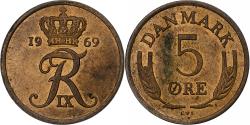 World Coins - Denmark, 5 Öre, 1969