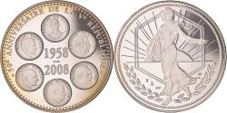 World Coins - France, Medal, 50ème Anniversaire de la Vème République, Politics, 2008