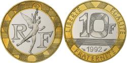 World Coins - France, 10 Francs, Génie, 1992, Paris, Proof, Aluminum-Bronze,