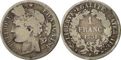 World Coins - Coin, France, Cérès, Franc, 1851, Paris, , Silver, KM:759.1