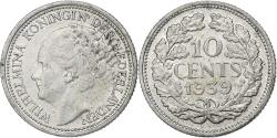 World Coins - Netherlands, Wilhelmina I, 10 Cents, 1939, Utrecht, Silver, , KM:163