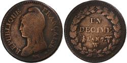 World Coins - France, Decime, Dupré, An 7 (1799), Lille, Bronze, , Gadoury:187