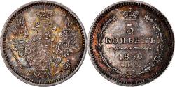 World Coins - Coin, Russia, Nicholas I, 5 Kopeks, 1858, Saint-Petersburg, , Silver