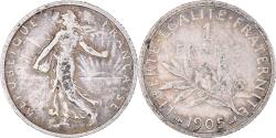 World Coins - Coin, France, Semeuse, Franc, 1905, Paris, 1 Franc, , Silver, KM:844.1