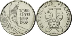 World Coins - Coin, France, Tour Eiffel, 5 Francs, 1989, Paris, ESSAI, , Nickel