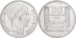 World Coins - France, 20 Francs, Turin, 1933, Paris, Rameaux courts, Silver,