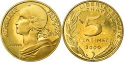 World Coins - Coin, France, Marianne, 5 Centimes, 2000, Paris, Proof,
