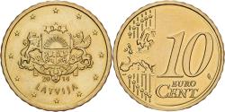 World Coins - Latvia, 10 Euro Cent, 2014, Stuttgart, Brass, , KM:153