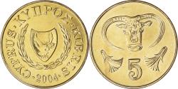 World Coins - Coin, Cyprus, 5 Cents, 2004, , Nickel-brass, KM:55.3