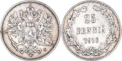 World Coins - Coin, Finland, Nicholas II, 25 Penniä, 1916, Helsinki, , Silver