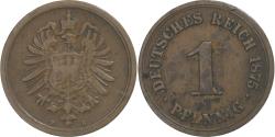 World Coins - GERMANY - EMPIRE, Wilhelm II, Pfennig, 1875, Hanovre, Copper, , KM:10
