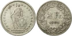 World Coins - Coin, Switzerland, 2 Francs, 1908, Bern, , Silver, KM:21