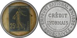 World Coins - Coin, France, Timbre-Monnaie, Crédit Lyonnais, Paris, 25 Centimes,