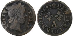 World Coins - France, Louis XIV, Denier Tournois, 1649/48, Paris, Copper,