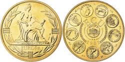 World Coins - France, Medal, Ecu Europa, Europe Assise, 1981, Gilt Bronze, Rodier,
