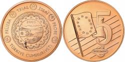 World Coins - Turkey, Medal, 5 C, Essai-Trial, 2003, Exonumia, , Copper Plated Steel