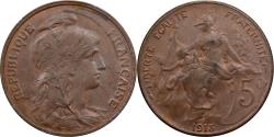 World Coins - France, 5 Centimes, Daniel-Dupuis, 1915, Paris, Bronze, , Gadoury:165