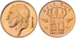 World Coins - Coin, Belgium, Baudouin I, 50 Centimes, 1991, Brussels, série FDC,