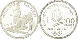 World Coins - Coin, France, Slalom skiers, 100 Francs, 1990, BE, , Silver, KM:984