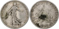 World Coins - France, Franc, Semeuse, 1903, Paris, Silver, , Gadoury:467, KM:844.1