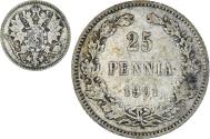 World Coins - Coin, Finland, Nicholas II, 25 Penniä, 1901, Helsinki, , Silver