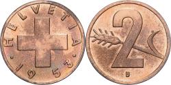 World Coins - Switzerland, 2 Rappen, 1953, Bern, Bronze,