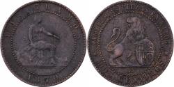 World Coins - Spain, Provisional Government, 2 Centimos, 1870, Madrid, Copper,