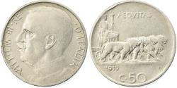 World Coins - Coin, Italy, Vittorio Emanuele III, 50 Centesimi, 1919, Rome, Tranche striée